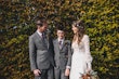 real bride in vintage style lace wedding dress with bishop sleeves called Finley by Sottero & Midgley