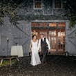 Groom With Bride Wearing Lace Fit-And-Flare Daphne By Rebecca Ingram