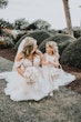 Bride With Lace A-Line Wedding Dress Called Hattie Lane By Rebecca Ingram With Flower Girl