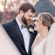 Real Bride In Ruffled Wedding Dress Called Fatima By Maggie Sottero With Groom