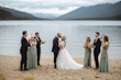 Bride Wearing Lace Aline Wedding Dress Called Harlem By Maggie Sottero With Wedding Party