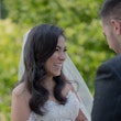 Groom With Bride Wearing Lace Mermaid With Over Skirt Kaysen By Maggie Sottero