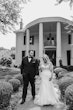 Groom with Bride in Glittery Mermaid Wedding Gown with Plunging Illusion Sweetheart Neckline  by Maggie Sottero