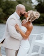 Bride wearing Damiana by Sottero and Midgley kissing her husband