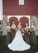 Bride Wearing Unique Boho A-Line Wedding Dress Keating By Rebecca Ingram