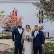 Bride wearing budget friendly fit and flare wedding dress