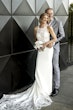 Bride wearing Audrina by Maggie Sottero being held by her husband