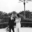 Bride Wearing Grecian Inspired Wedding Dress Called Gabrielle By Maggie Sottero With Groom