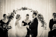 Bride Wearing Boho Sleeved Wedding Dress Bronson By Sottero And Midgley Exchanging Vows