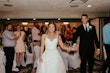 Groom With Bride Wearing White Lace A-line 