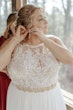 Bride In Chiffon Wedding Dress Called Tasha By Rebecca Ingram In Sparkly Belt