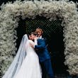 Bride In Sheer Organza Sweetheart Neckline Kierna Sottero Midgley With Groom