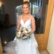 Bride wearing Lettie wedding dress by Rebecca Ingram