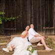 Bride In V-neck A-line Minerva Rebecca Ingram With Groom