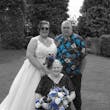 Bride wearing Natasha by Rebecca Ingram with her family