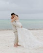 Real Bride in Keyhole Back Wedding Dress in an A-Line Silhouette Called Marlow by Sottero & Midgley 
