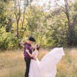 Bride In A-line V-Neckline Minerva Rebecca Ingram With Groom