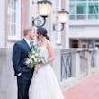 Bride In Square Neck Wedding Dress Called Sawyer By Sottero And Midgley With Groom