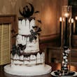 Dark Brown and White Rustic Wedding Cake