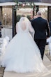 Real Bride In Ruffled Wedding Dress Called Fatima By Maggie Sottero With Father Of The Bride