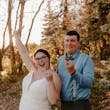 Groom With Bride Wearing Cold Shoulder Crepe Wedding Dress Bracken Lynette By Sottero And Midgley