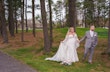 Bride wearing Bronson by Sottero and Midgley walking with her husband