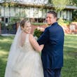 Bride In Sequin V-Neck Verina Sottero and Midgley With Groom