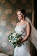 Bride Wearing Square Neck Wedding Dress Called Albany By Maggie Sottero