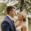 Bride In Sparkle Fit-and-Flare Fontaine By Maggie Sottero With Groom