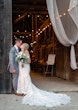 Groom With Bride Wearing Sultry Lace Cap Sleeve Wedding Dress Chauncey By Sottero And Midgley