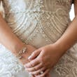 Curvy real bride wearing lace mermaid wedding dress called Judson by Maggie Sottero.