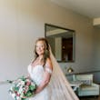 Bride Wearing Sexy Lace Wedding Dress Called Lennon By Maggie Sottero With A Lace Veil