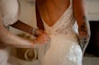 Bride In Crepe Petal Train Bracken Sottero Midgley