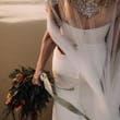 Bride wearing Summer wedding dress by Maggie Sottero