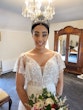 Bride In Wedding Dress With Flutter Sleeves Called Paige By Maggie Sottero