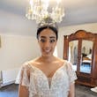 Bride In Wedding Dress With Flutter Sleeves Called Paige By Maggie Sottero