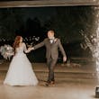 Groom And Bride Sparkler Exit. Bride Wearing Lace Ball Gown Called Mallory Dawn By Maggie Sottero