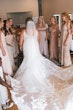 Bride Wearing Floral Lace Mermaid Wedding Dress Giana Lynette By Maggie Sottero