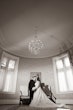 Bride Wearing Sparkly Lace Wedding Dress Called Essex By Sottero And Midgley Kissing Groom