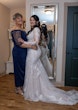 Bride In Sparkly Long Sleeve Riviera By Sottero Midgley With Mother