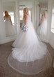 Bride In Lace A-Line Wedding Dress Called Taylor By Maggie Sottero With Long Veil