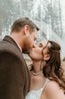 Bride Wearing Lace Wedding Dress Called Ladonna By Maggie Sottero Kissing Groom