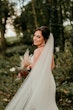 Bride Wearing Crepe Fit-And-Flare Wedding Dress Juanita Louise By Maggie Sottero