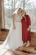 Tasha Chiffon and Illusion Lace Bridal Dress with A-Line Skirt