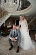 Bride In Beaded A-line Marvine Sottero And Midgley With Groom