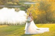 Bride Wearing Lace Fit-n-flare Wedding Dress Called Nyjah By Sottero And Midgley During Golden Hour