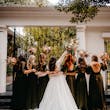 Bride In Sheer Organza Sweetheart Neckline Kierna Sottero Midgley With Bridesmaids