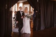Bride Wearing Classic Elegant Wedding Dress Called Sebastiane By Maggie Sottero Walking With Father To Ceremony