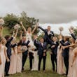 Bride In Sparkle Fit-and-Flare Fontaine By Maggie Sottero With Guests