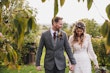 real bride in vintage style lace wedding dress with bishop sleeves called Finley by Sottero & Midgley